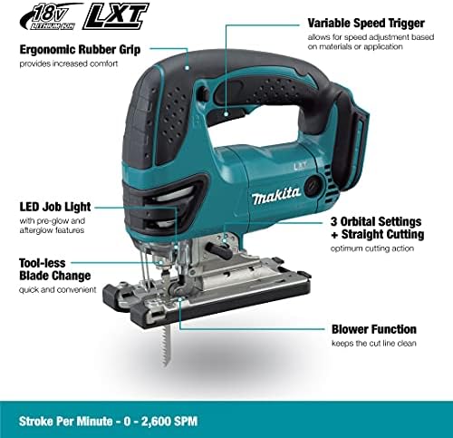 Makita DJV180Z 18 V Cordless Body Only Li-ion Jigsaw, SMALL