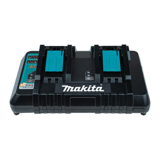 Makita DC18RD Twin Port Rapid Charger with 4 x BL1850B 18V 5.0Ah LXT Lithium-Ion Batteries – Genuine Makita Battery & Charger Kit